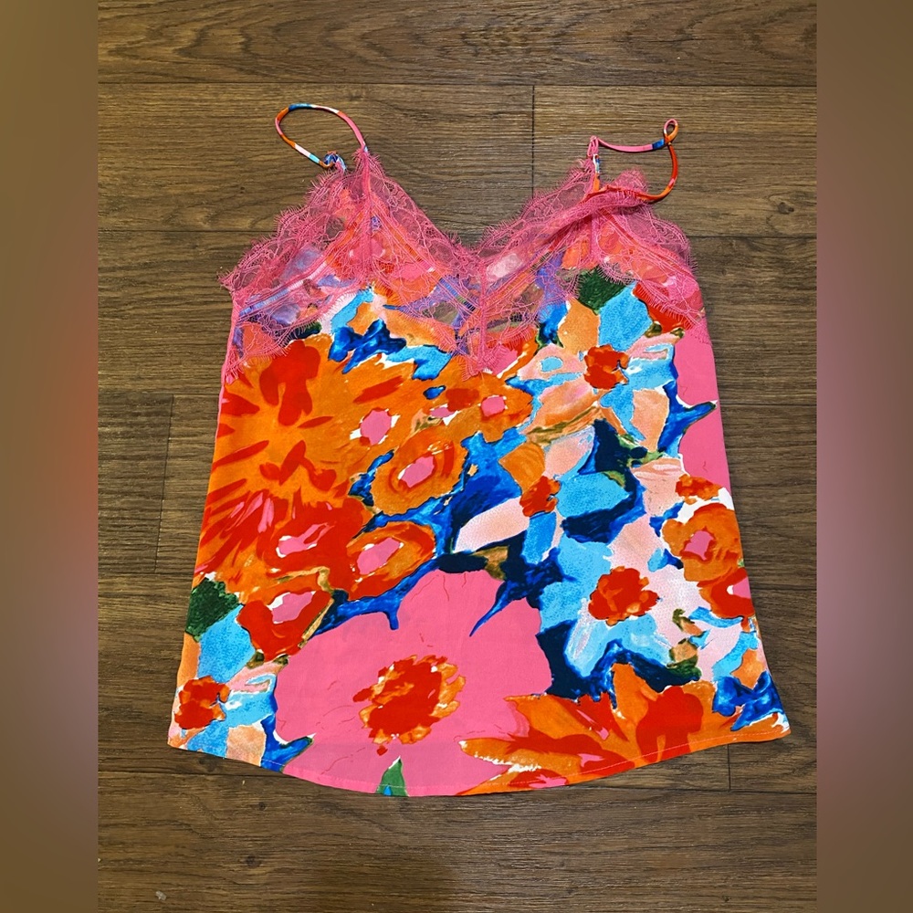 Cami floral tank top artsy‎ feminine romantic y2k